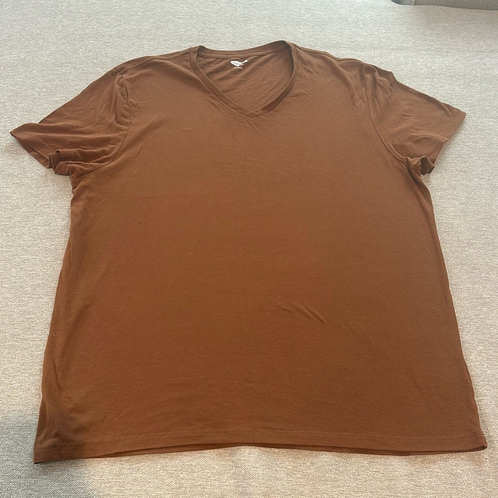 Old Navy Men’s Soft-Washed Tan Short Sleeve V-Neck T-Shirt Size XL